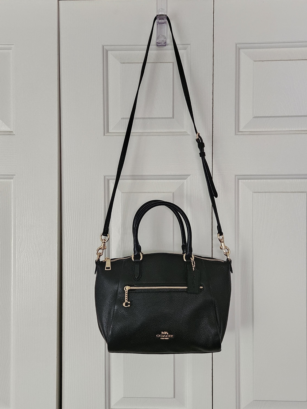 Coach Elise Leather Satchel- Black